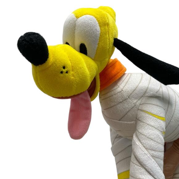DISNEY PARKS Mummy Pluto Plush Stuffed Animal Spooky Halloween Costume Dog - Picture 2 of 7